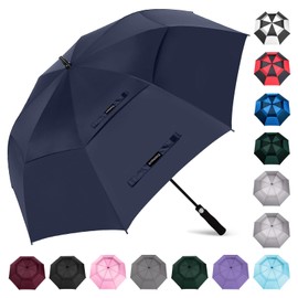 Trenovo Automatic Open Golf Umbrella, 47/54/62/68/72 Inch Extra Large Umbrella Oversize Double Vented Canopy, UV Protection Waterproof Windproof Stick Umbrellas for Rain Men and Women