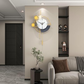 FLEBLE Wall Clock for Living Room Decor Silent Modern Wall Clocks Battery Operated Non Ticking Analog Large Clock Wall Decorative for Kitchen Office Bathroom Bedroom Home Bathroom,13x22 inches
