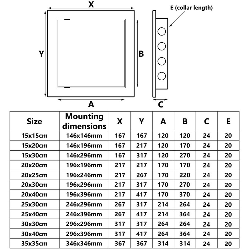 150x200mm Paintable Access Inspection Panel White Plasitc Concealed Check Doors