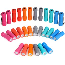 FASTPRO 30-Pack, 9-LED Mini Flashlight Set, AAA Batteries are Included and Pre-Installed, Perfect for Gift, Class Teaching, Camping, Wedding Favor