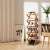 CheurYae 6 Tier Bamboo Shoe Rack, Free Standing Shoe Racks,
