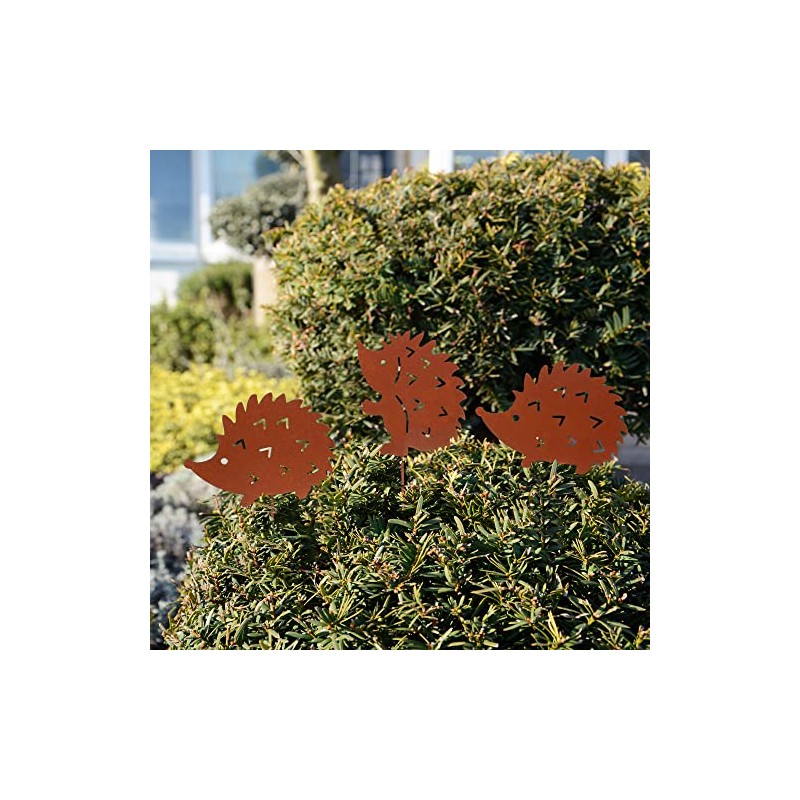 UNUS Garden Hedgehog Garden Stake, Set of 5, Garden Decoration