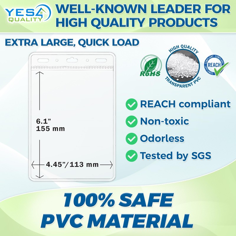 Yes4Quality - Vertical Passport & ID Badge Holder - 4x6