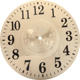 jojofuny Wall Clock Face Dial Replacement Round Clock face 10 inch Golden Wall Clock Panel Quartz Clock DIY Accessories