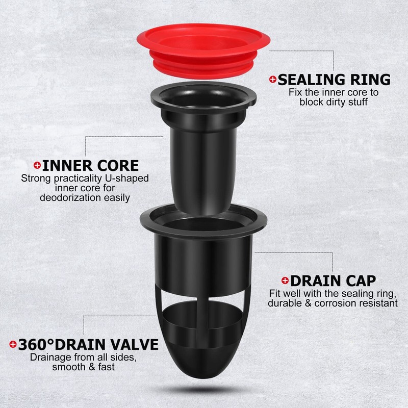 IMIKEYA 2PCS Shower Floor Drain Backflow Preventer Sewer Core Anti-Odor