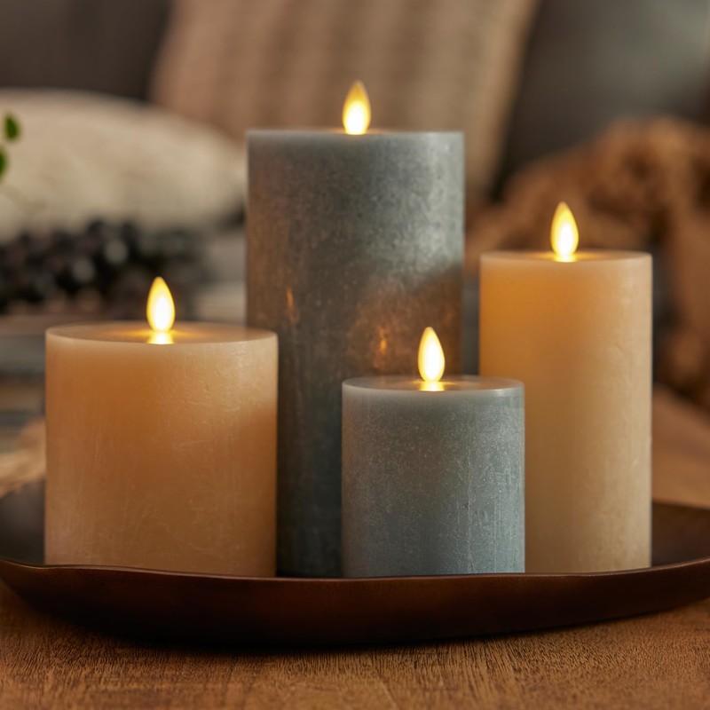 Luminara Seaglass Rechargeable Flameless LED Candle, Fog 3.8" x 8.6",