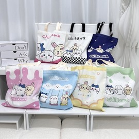 Imported Chiikawa Giica Cartoon Cute Canvas Eco Shoulder Bag for Women 35*40cm/Look Back 10ea