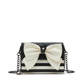 Betsey Johnson Women's Bull Dog Bow Wallet on a Chain, Black Multi, One Size