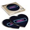2 x Heart Coasters - Neon Sign Design Legacy Name