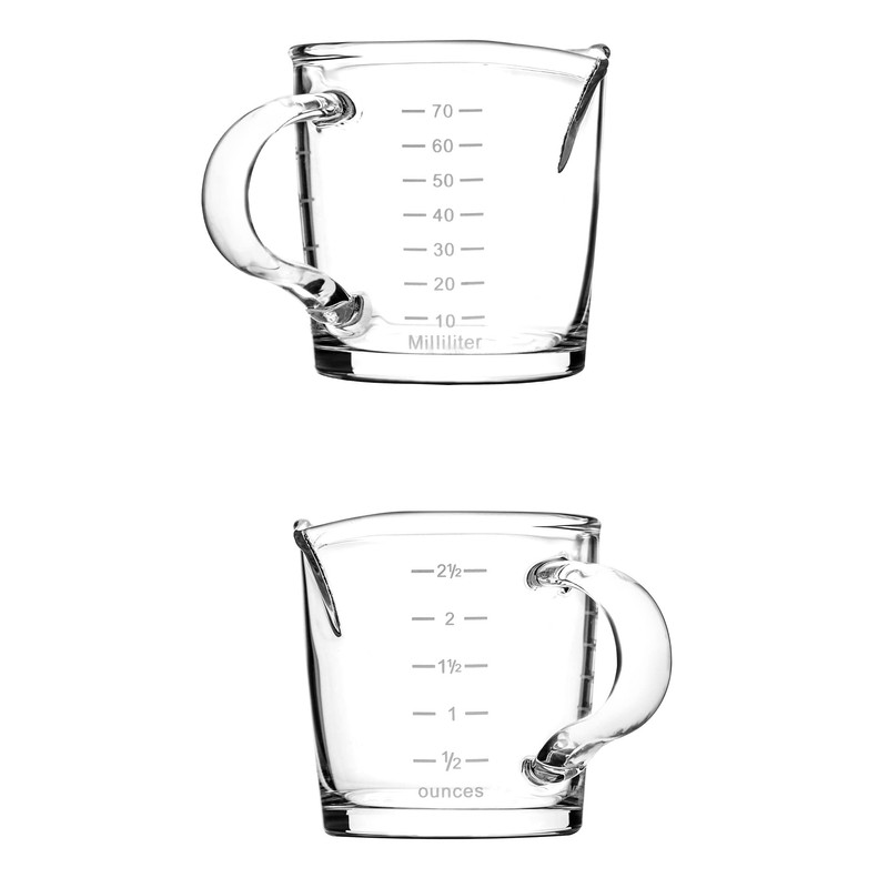 QWORK Espresso Shot Glass with Handle, 4 Pack 3-Ounce Double