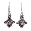 NOVICA Artisan Amethyst Dangle Earrings and Sterling Silver Teardrop from