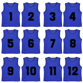 TOPTIE Numbered/Blank Scrimmage Team Practice Mesh Jerseys Vests Pinnies (12-Pack)