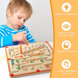 PLYSDI Laberinto Magnético de Color y Números, Laberinto Didactico magneticos Juego de Clasificación a Juego, Juguetes Educativos, Juguetes Didacticos para Niños, Regalos para El Día del Niño