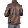 STOREJEES Mens Brown Leather Jacket | Brown Distressed - L
