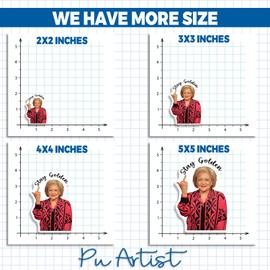 Betty White Stay Golden Red Waterproof Sticker Stay Golden Fck You Funny Adult Vinyl Stickers 80s Vintage Adult Sticker Gifts For Her for Car Laptop Phone Water Bottle Guitar Helmet Gift Idea