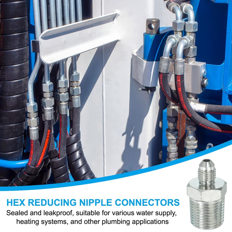 PATIKIL Hex Reducing Nipple Connectors Pipe Adapter 7/16" Male 37°