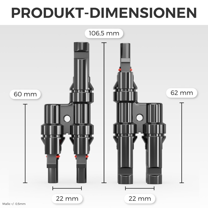 deleyCON PV4 Solar 2-Way Y Plug Pair 1000 V Male/Female