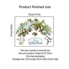 Condessacity Christmas Wall Stickers, Fruit Branches Pine Cone Static Glass Sticker Window Sticker Merry christmas PVC Double Sided Visible Sticker Christmas Wallpaper Interior Sticker Door Sticker
