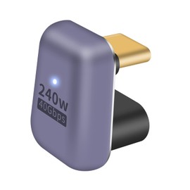 Maxhood U Shape USB C Adapter 240W, 180 Degree USB C Male to USB C Female Adapter, 40Gbps USB C Extender Adapter 8k Video Audio Display Type C Extender for Laptop, Macbook, Thunderbolt 4/3, 1pcs