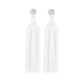 Bohemian Layered Handwoven Long Fringe Tassel Dangle Earrings for Women Boho Colorful Tiered Thread Beads Big Large Statement Drop Earrings Ethnic Holiday Jewelry, polyamide, polyamide