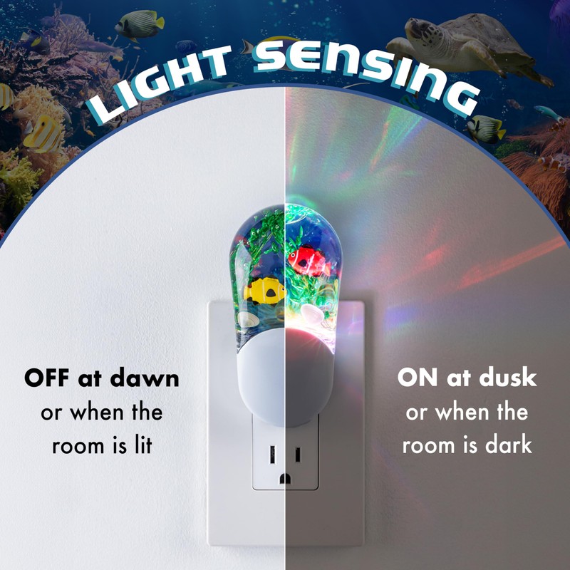 Lights By Night Tropical Aqualites LED Night, Plug-in, Color Changing,
