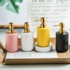 Chic Cylinder-Shaped Soap Dispenser, Vertical Stripe Design with Gold Pump,