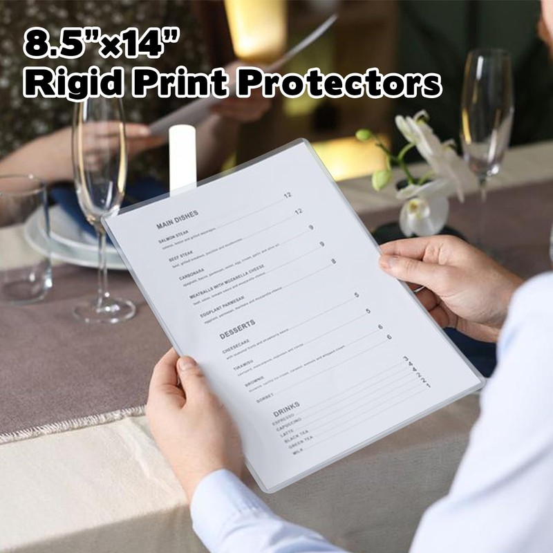 12 Pack 8.5" x 14" Rigid Print Protectors, Rigid Top