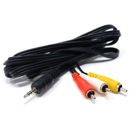DRUT 2m 3.5mm 4 Pole Jack Plug to 3 x RCA Phono Composite Audio Video AV AUX Lead Cable 6.5ft