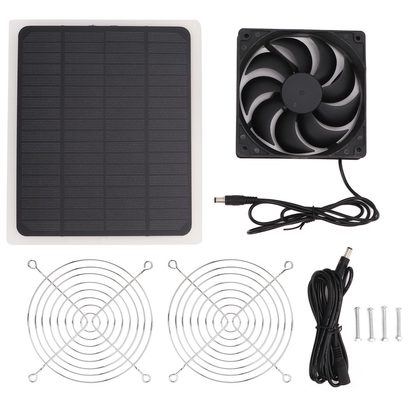 10W Solar Panel Fan Kit Waterproof Cooling Ventilator for Dog