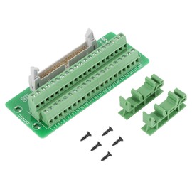 IDC40P Breakout Board 40Pin Male Header Breakout Board Terminal Board Block DIN Rail Mount Interface Module Connector PLC Interface with Bracket