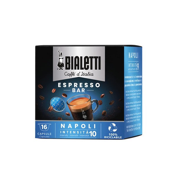 Bialetti 6822 Mini Express Espresso Capsules, Napoli, 16-pack