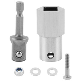 Stainless Steel Top Wind Trailer Jack Crank Handle Cordless Drill Adapter with a 1/2 Inch Socket Adapter Bit Top Wind Trailer Jack Cordless Drill Adapter(Color:Silver)