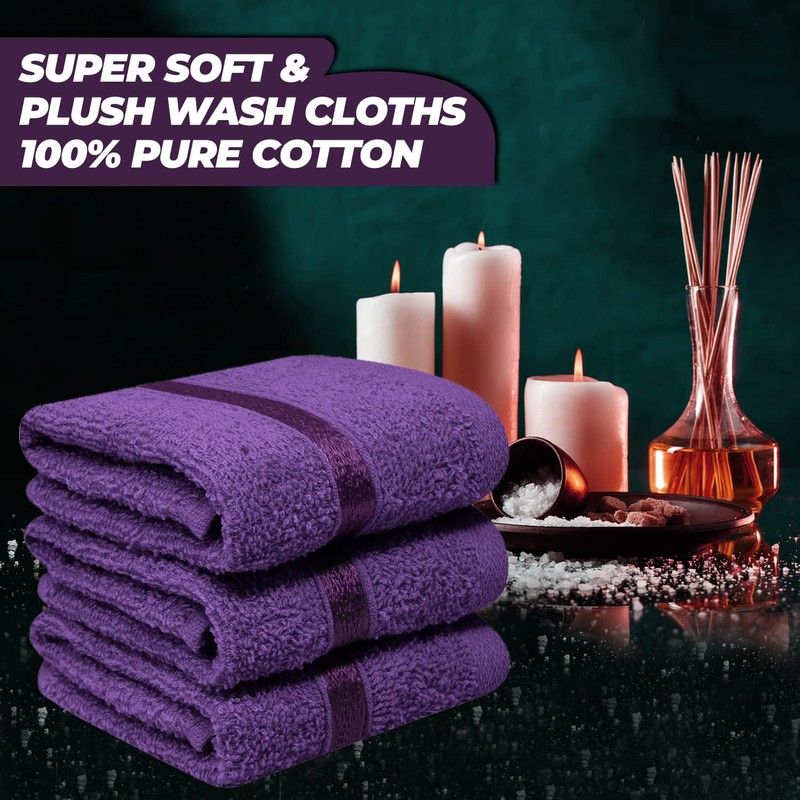 Towelogy® Premium Flannel Face Cloth 3-Pack 100% Egyptian Cotton Ring