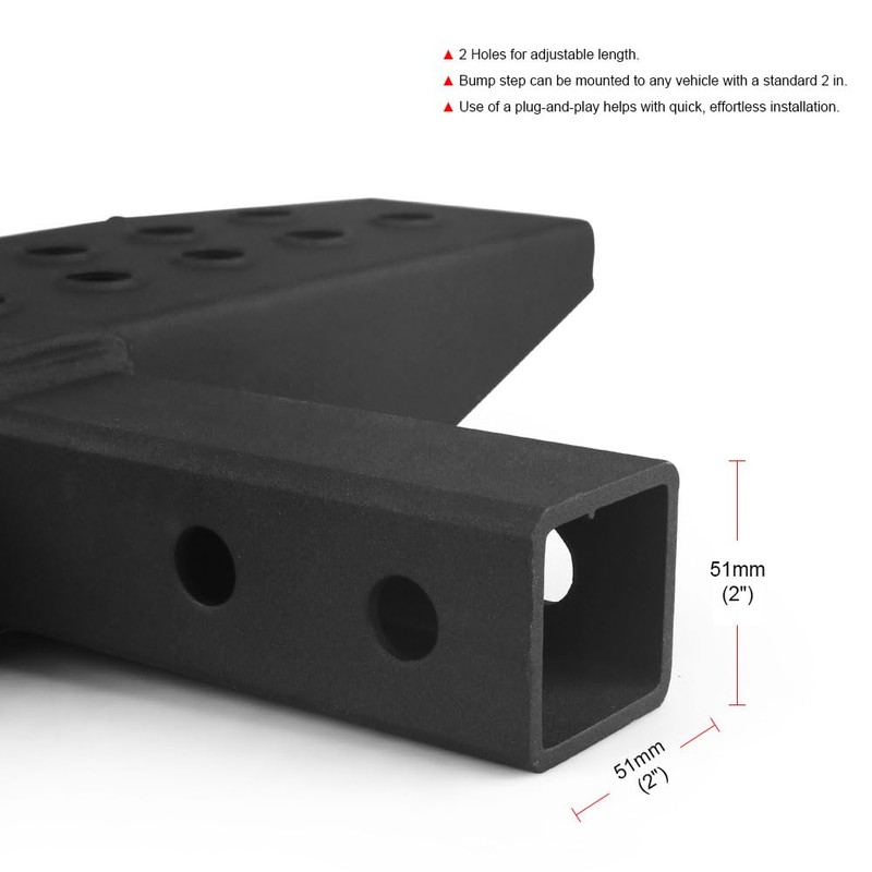 1000LBS Hitch Step with 2 inch Hitch Receiver＆Safety Reflectors for