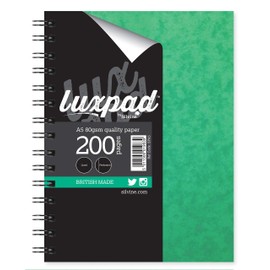 Luxpad A5 Twin Wire Hardback Notebook. 200 Feint Ruled Pages and Durable Pressboard Covers. Ref SPA5