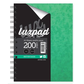 Luxpad A5 Twin Wire Hardback Notebook. 200 Feint Ruled Pages and Durable Pressboard Covers. Ref SPA5