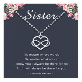 D Dongjiangjin Gift Sister Gifts from Sister, Infinity Heart Sister Necklace Jewellery Presents for Sister Birthday Christmas Gifts