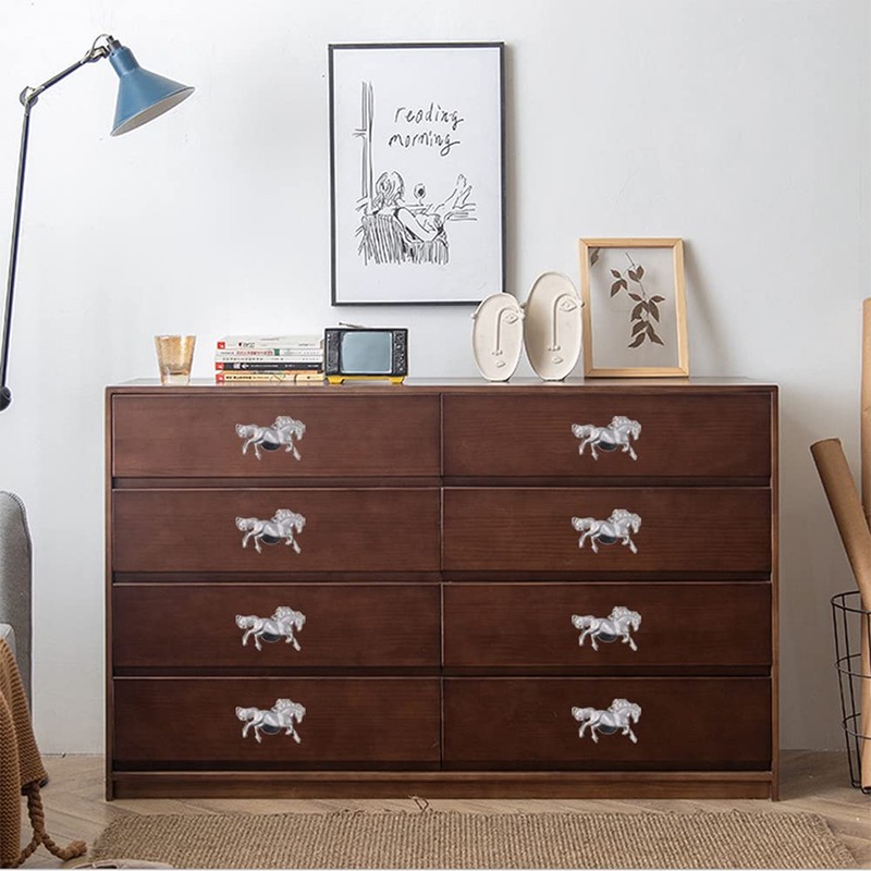 LLHDKF 6 Pcs Horse Shape Knob Door Handle Cabinet Drawer