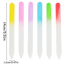 6 Pcs Glass Nail File, Nail Files for Natural Nails, Double Sided Glass File Professional Salon Manicure Pedicure Tool for Women Men