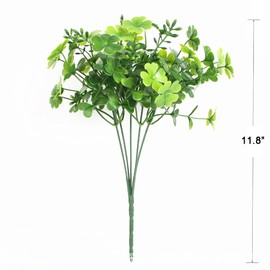 5 PCS Artificial Shamrock Flower Bush Fake Clover Plants for St Patricks Day, Irish Themes and Saint Paddy's Displays Home Office Garden Decoration