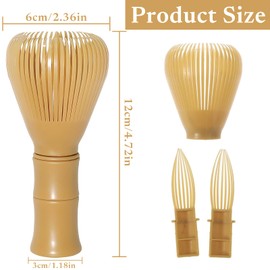 Matcha Broom Bamboo Broom Matcha High Temperature Resistance Matcha Whisk with Reusable PP Material Matcha Mixer Not Mouldy Matcha Accessories Suitable for Stirring Matcha, Milk