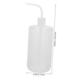 Alipis 2Pcs Plastic Wash Bottles Translucent Squeeze Measuring Containers with Graduated Scales and Bent Nozzle for Lab Gardening and Tattoo Use