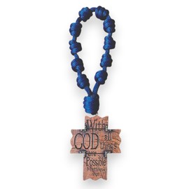 Door Knob Rosary - Catholic Hanging Decoration - Blessing for a New House - Religious Housewarming Gift (Dark Sage Green)