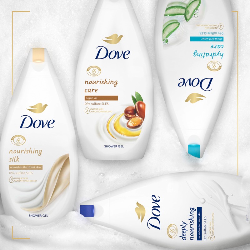 Dove Nourishing Silk Body Wash microbiome-gentle for softer, smoother skin