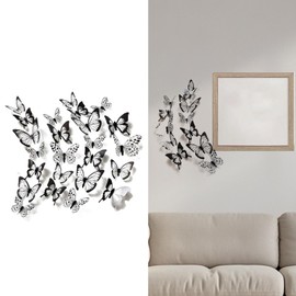 Pack of 48 3D Butterflies Decoration, Wall Stickers, Butterfly Wall Stickers, Removable Butterfly Stickers for Wall Art, DIY, Wedding, Christmas Party, Wall Decoration, Table Decoration, Butterfly