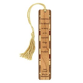 A Wrinkle in Time Quote"Believing Takes Practice" by Madeleine L'Engle - Engraved Wooden Bookmark with Tassel