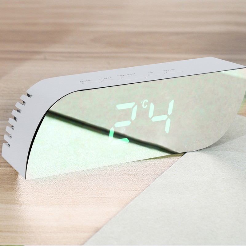 LED Digital Clock 12/24 Hour Conversion Adjustable Brightness Bedside Alarm