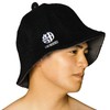OTONANOSAUNABU Sauna Hat, Black, Double Layer Construction, Towel Fabric, Organization,