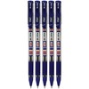 Flair 5 x 0.7mm Mr Grip BLUE Ballpoint Pens Rubber