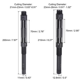 sourcing map 2pcs Hand Reamer Set 21mm-23mm 23-26mm Adjustable H8, Metric Reamers Drill Bit for Metal Wood Hole Reaming, 6 Straight Flutes